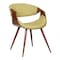 Armen Living Butterfly Mid-Century Dining Chair in Walnut Finish and Green Fabric LCBUCHWAGR - alternate 1